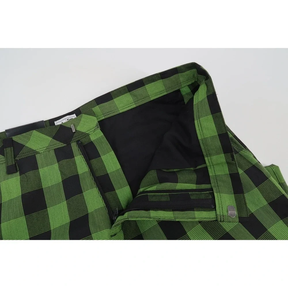 Adidas Performance Golf Pants Mens 36x32 Green Black Plaid Buffalo Check New